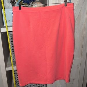 36. Coral Fitted Pencil Skirt, 18W
